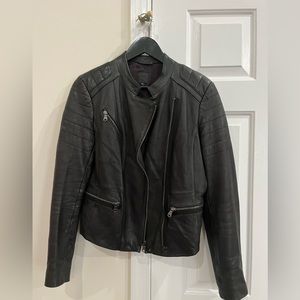 Gap buttery soft leather Moto jacket. The lining is a beautiful, purple lining